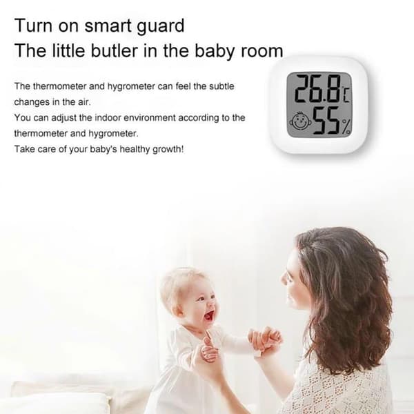 2st 2 i 1 digital termometer hygrometer med LCD-skärm, mini väderstation för hemmet