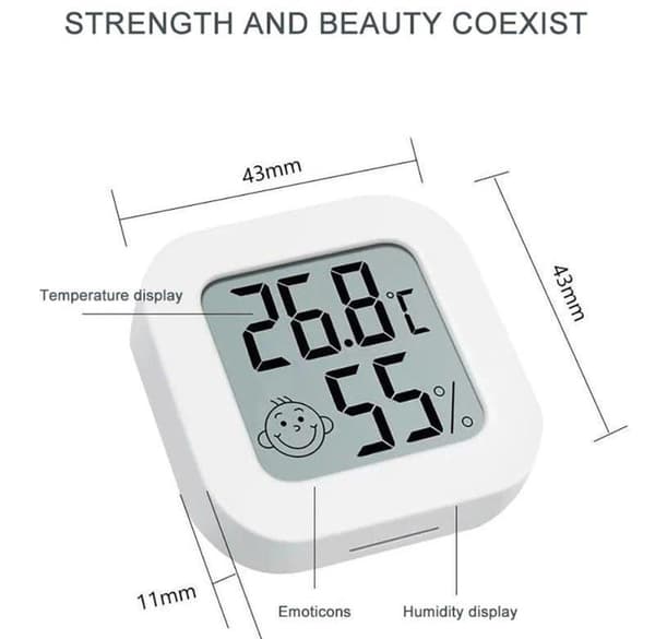 2st 2 i 1 digital termometer hygrometer med LCD-skärm, mini väderstation för hemmet