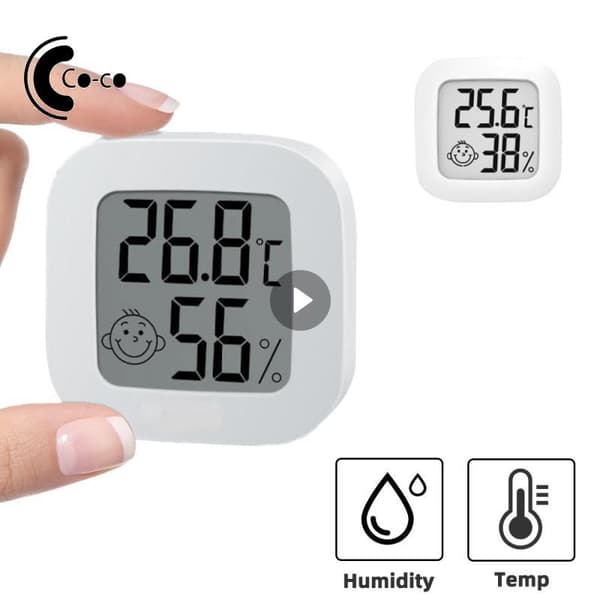 2st 2 i 1 digital termometer hygrometer med LCD-skärm, mini väderstation för hemmet