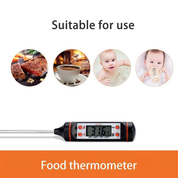 Termometer i svart Elektronisk termometer för temperaturmätning Digital temperaturmätare