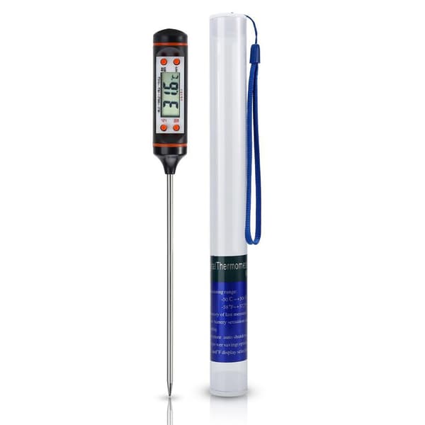 Termometer i svart Elektronisk termometer för temperaturmätning Digital temperaturmätare