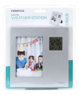 Omega digital weather station with photo frame OWSPF01, silver