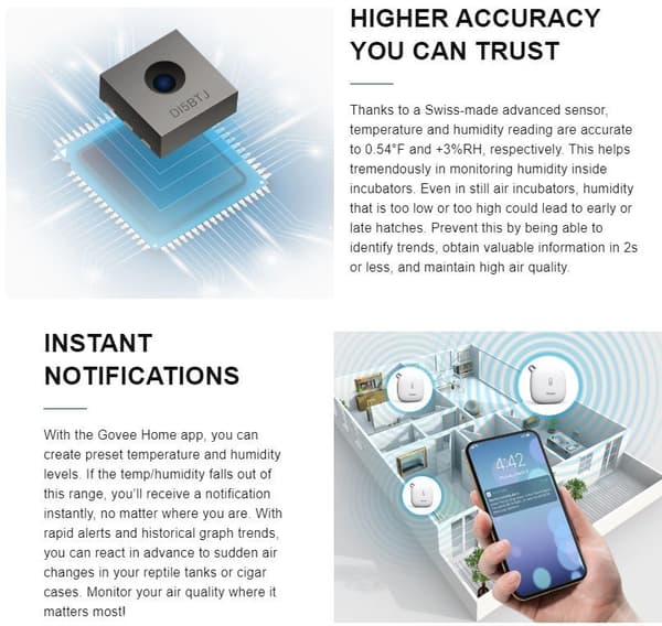 GOVEE H5179; THERMOMETER AND HYGROMETER; WI-FI, DISPLAY