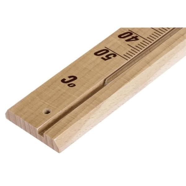 Termometer, för inomhus, trä, 20 cm, analog