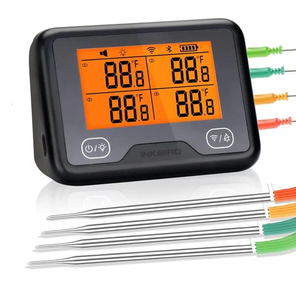 Wi-Fi & Bluetooth Kötttermometer, Bred Temperaturintervall, Lång Batteritid,IBBQ-4BW