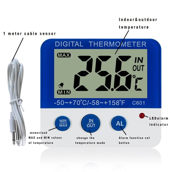 INF Trådlös digital termometer med larm 0