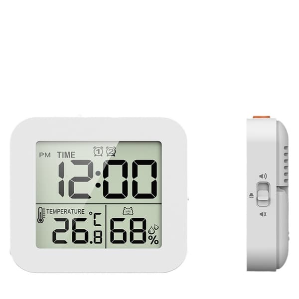 INF LCD digital vekkerklokke med temperatur- og fuktighetsmonitor 0