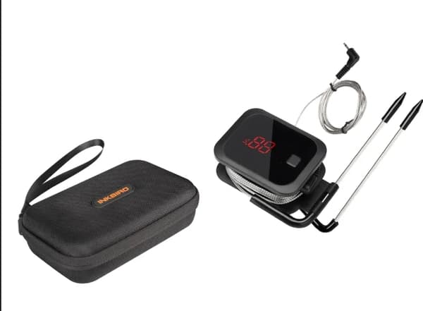 Bluetooth Trådlös BBQ-termometer, Dubbla Sondar, LED-display, Kompatibilitet med Smart App,2X med ett skal