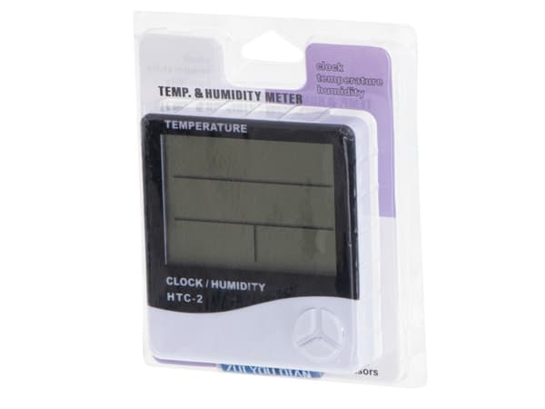 Hygrometer Termometer Ur Fugtmåler vejrstation HTC-2