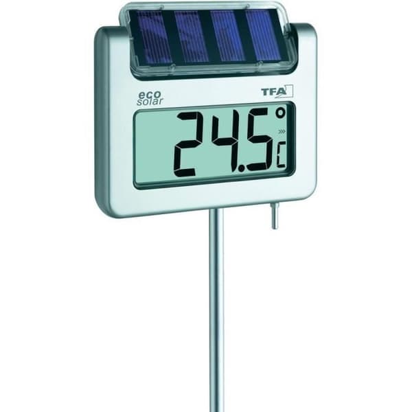 Trädgårdstermometer med solljus