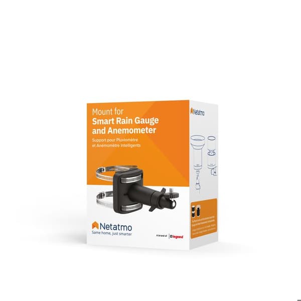 Support - Netatmo - Vattentät stöd - Installation av anemometer - Installation av regnmätare - Vägg, tak, stolpe