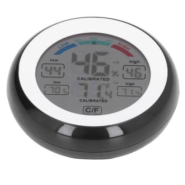 OMABETA Outdoor Indoor Hygrometer Termometer - 24h Recording - ABS - 85mm - Pekskärm - Trädgård