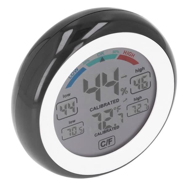 OMABETA Outdoor Indoor Hygrometer Termometer - 24h Recording - ABS - 85mm - Pekskärm - Trädgård