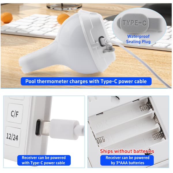 INF Trådløst bassengtermometer TS-PL01