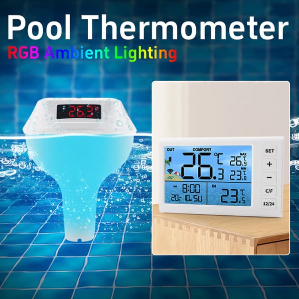 INF Flydende pooltermometer med LED-display, TS-PL01