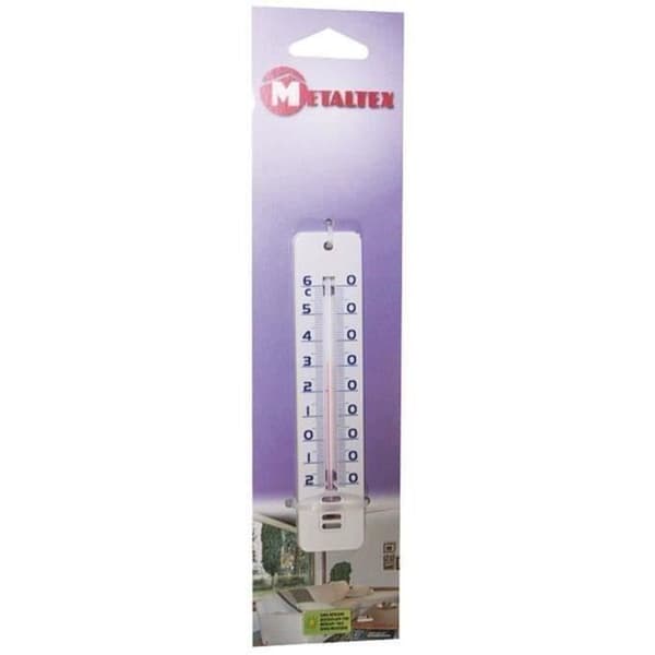 Plastiktermometer - METALTEX - 14 cm - Utan kvicksilver - Inomhus- och utomhusbruk