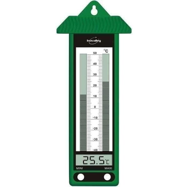 Elektronisk termometer - INOVALLEY - Mini Maxi - Inomhus och utomhus - Grön