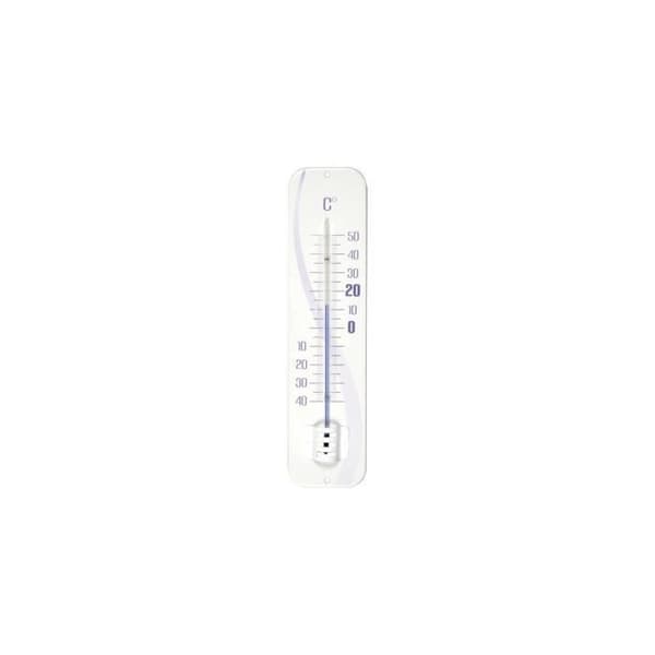 Metalltermometer dekorerad L: 28.5cm - vit