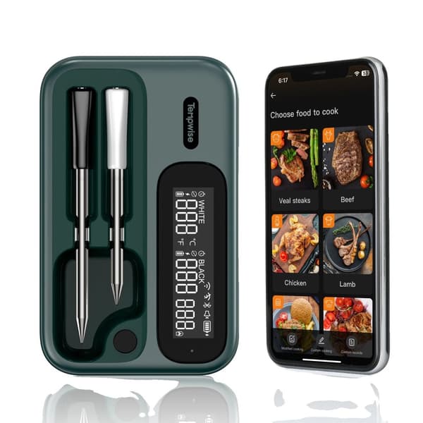 Trådlös Kötttermometer, Bluetooth 5.4, 100 meter Räckvidd,Som bild