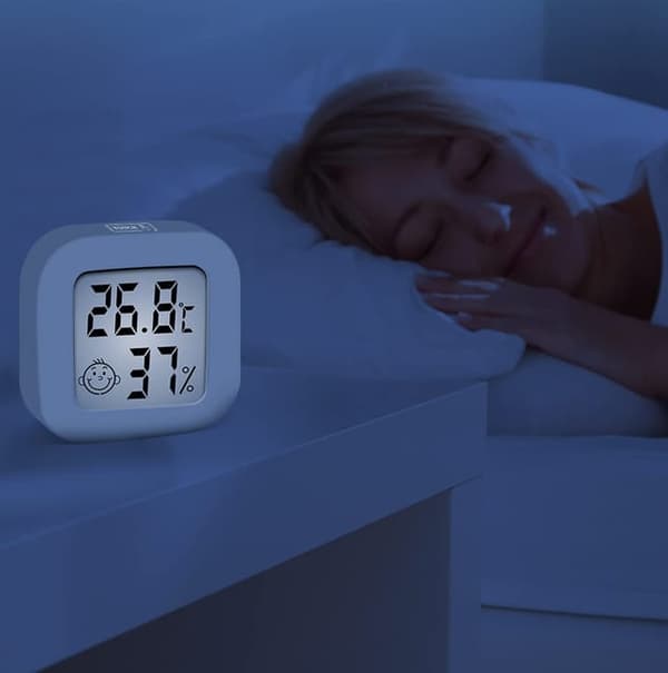 Monitoiminen digitaalinen minihymiölämpömittari ja kosteusmittari, elektroninen kotitalouslämpömittari LCD-näytöllä