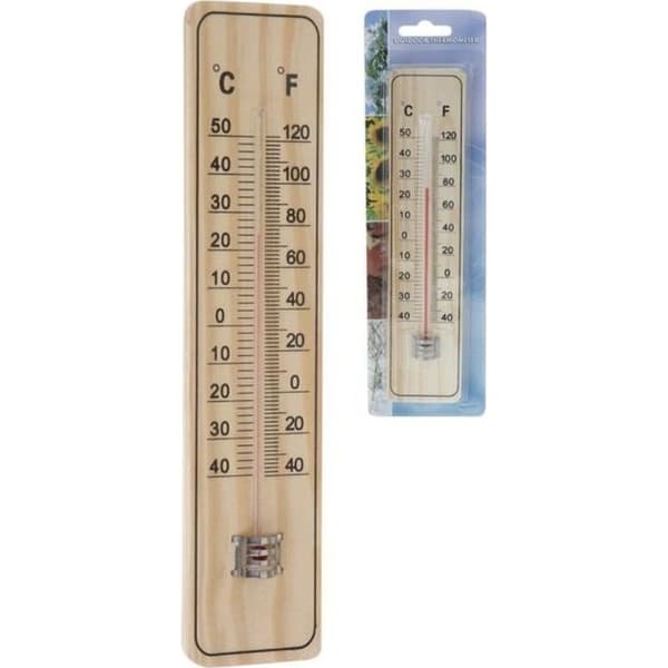Utomhus termometer i trä - 22,5x5x0,8 cm