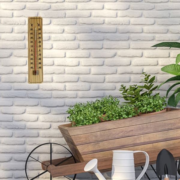 Väggtermometer i trä för inomhus och utomhus från -40°C till +50°C - 22 cm