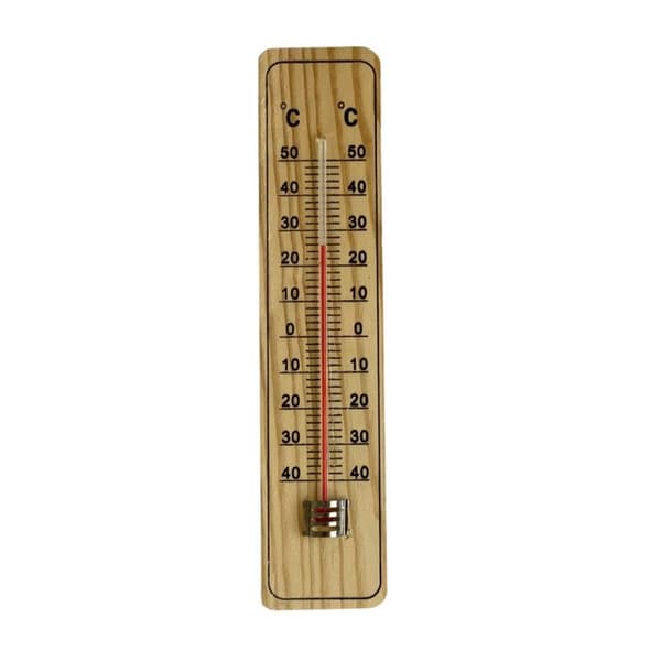 Väggtermometer i trä för inomhus och utomhus från -40°C till +50°C - 22 cm