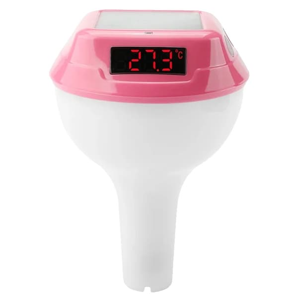 Solcelledrevet Pooltermometer, LED Digital Måler, Vandtæt Design,Lyserød