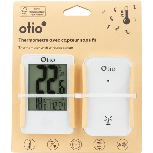 Termometer - Otio - 936067 - Trådlös - Utomhussensor - LCD-skärm