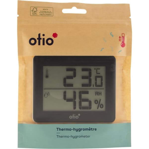 Termometer Hygrometer - Otio - 936058 - Svart Skärm - Område 0/50°C - Inomhus