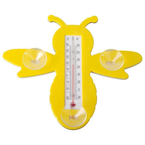 Termometer - Getingtermometer - Gul - Plast - 22,2 x 3 x 19,5 cm - Sugkoppar