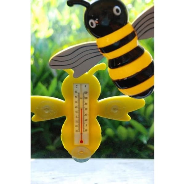 Termometer - Getingtermometer - Gul - Plast - 22,2 x 3 x 19,5 cm - Sugkoppar