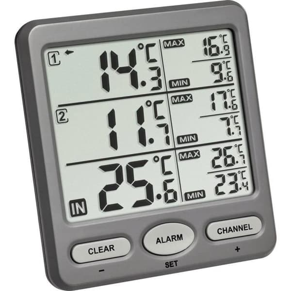 TFA Dostmann TRIO 30.3062.10 Radiostyrd termometer Antracit 1 st | TERMOMETER - PLUVIOMETER - BAROMETER