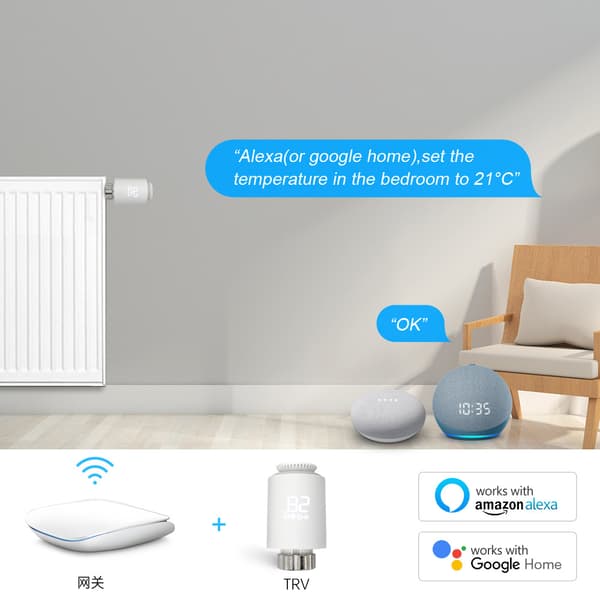 INF Smart Radiator Termostatventil TRV06 - Zigbee, Vit