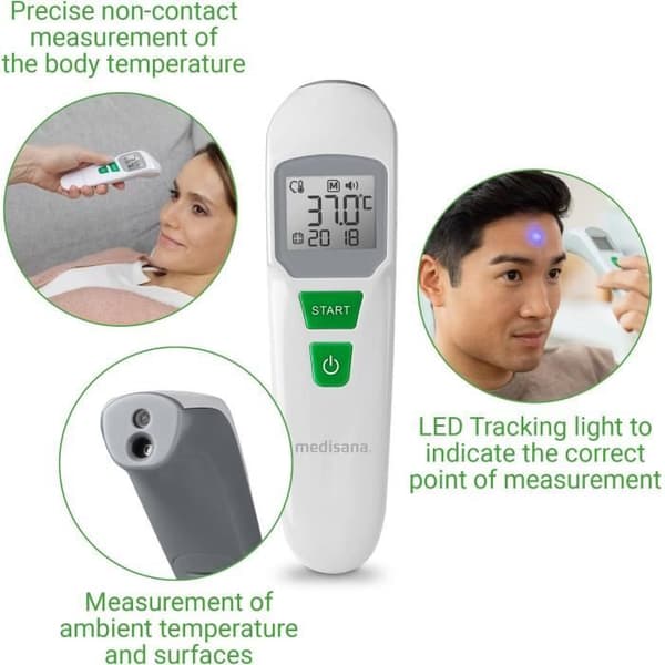 Termometer - MEDISANA - TM 760 - Kontaktlös - Exakt mätning LED-display - Ljudsignal - Minnen - Certifierad medicinteknisk produkt