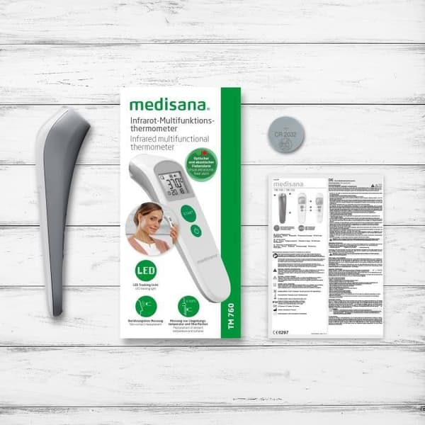 Termometer - MEDISANA - TM 760 - Kontaktlös - Exakt mätning LED-display - Ljudsignal - Minnen - Certifierad medicinteknisk produkt