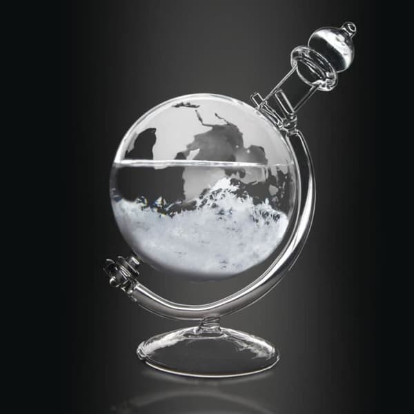 Globe Storm Barometer - Naturligt trä och vit Maestro-present