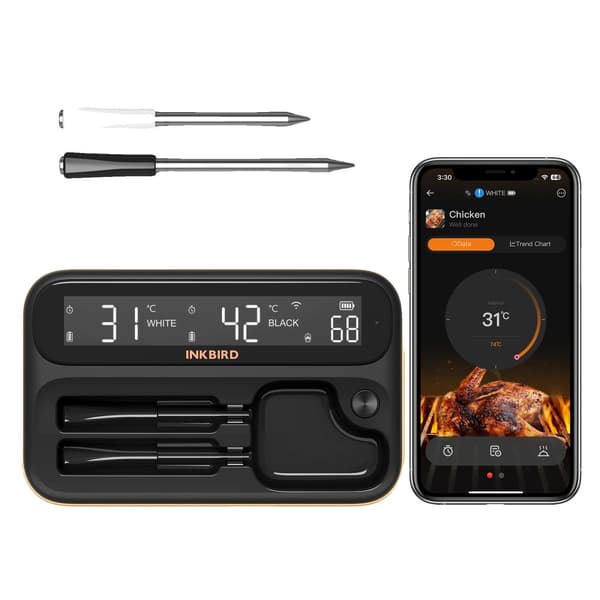 Trådløs Kødtermometer, 4 Prober, WiFi og Bluetooth Forbindelse,2 sonder