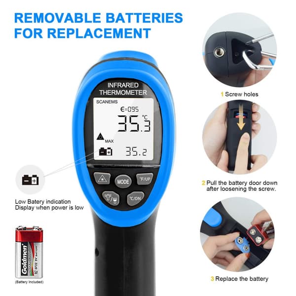 Digitalt Infraröd Termometer, Hög Precision, Bred Temperaturintervall