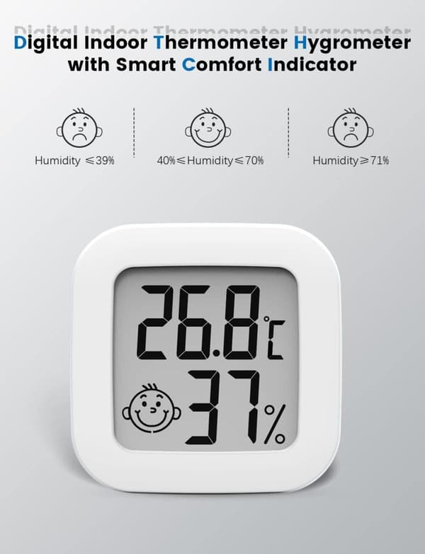 Lollanda Mini Smile Hygrometer & Termometer - Måler luftfugtighed og temperatur