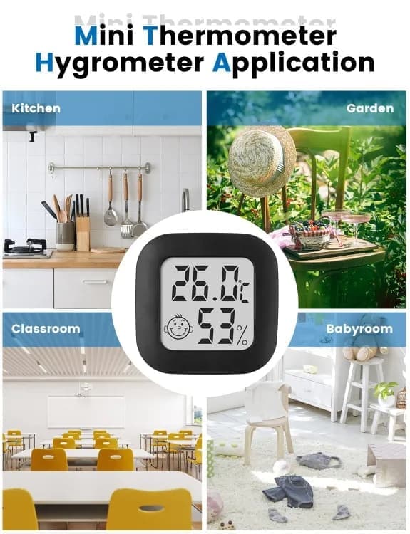 Lollanda Mini Smile Hygrometer & Termometer - Måler luftfugtighed og temperatur