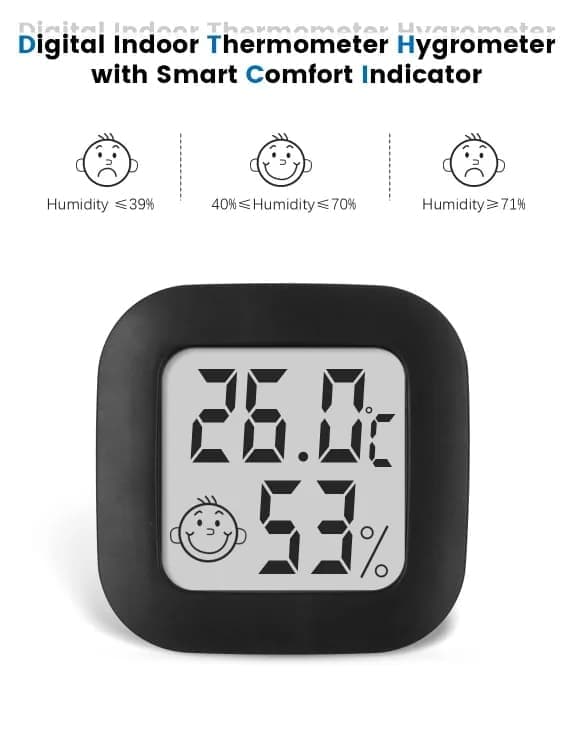 Lollanda Mini Smile Hygrometer & Termometer - Måler luftfugtighed og temperatur
