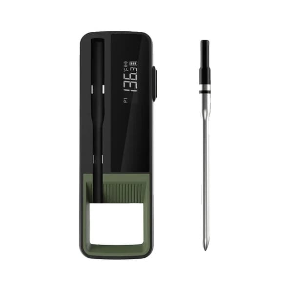 Trådlös Kötttermometer, Dubbel Temperatursensorer, IP65 Vattentålig, Magnetisk Laddningsdocka,Foto Färg 1 Prober