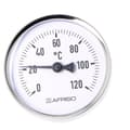 Miniatyrbild 3 av 3: Bimetalltermometer BiTh 80, fi 80 mm, 0-120°C, hylsa L 40 mm, 1/2 tums axel, klass 2.0