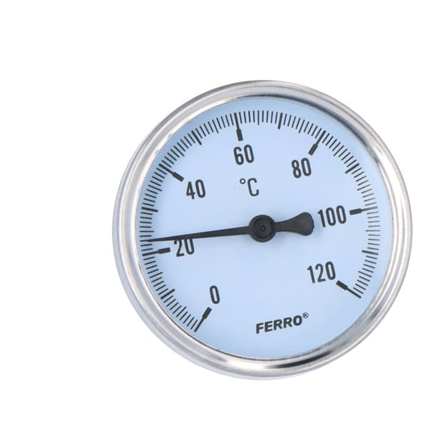 Termometer 63 mm 1/2 tum axiell 0-120°C