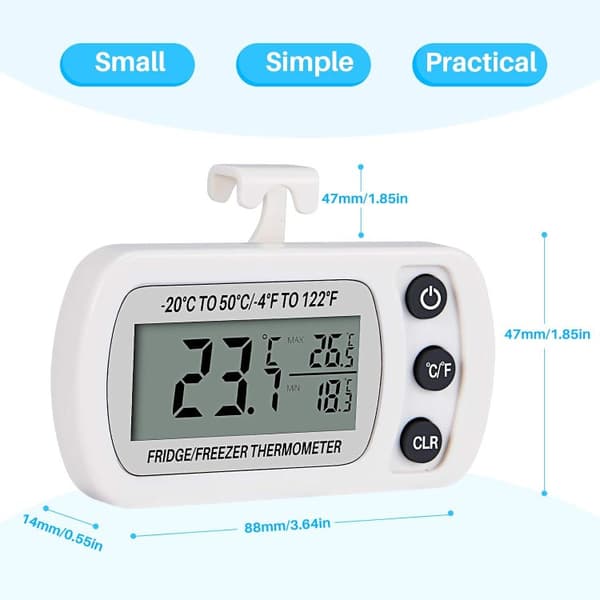 OBOSOE Digital Køleskab Termometer/Termometer til Køleskab & Fryser