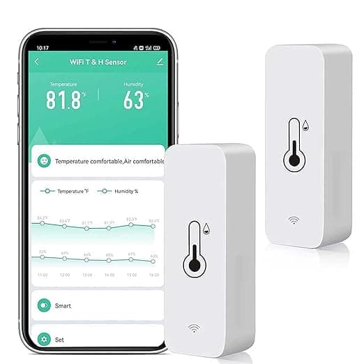 OBOSOE Trådlös termometer och hygrometer  – WiFi Temperatur- och Fuktighetsmätare med App-notifikation och Fjärrövervakning