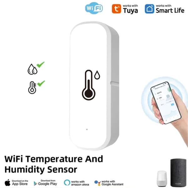 OBOSOE Trådlös termometer och hygrometer – WiFi Temperatur- och Fuktighetsmätare med App-notifikation och Fjärrövervakning