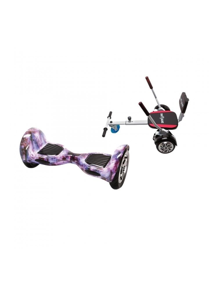 Paket Hoverboard OffRoad Galaxy 10 tums + HoverKart svamp, Smart Balance™ Premium Brand, Bluetooth, Samsung-batteri,Bärväska, 700W ström, lysdioder
