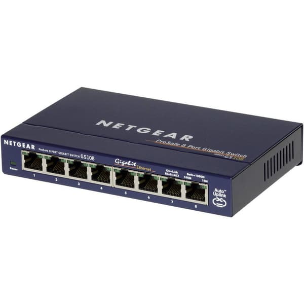 NETGEAR GS108GE Nätverks-switch 8 Port 1000 MBit/s Blå